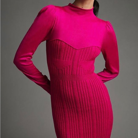 Anthropologie Pink/Rose Sweat Dress Size Small NWT - Picture 4 of 10